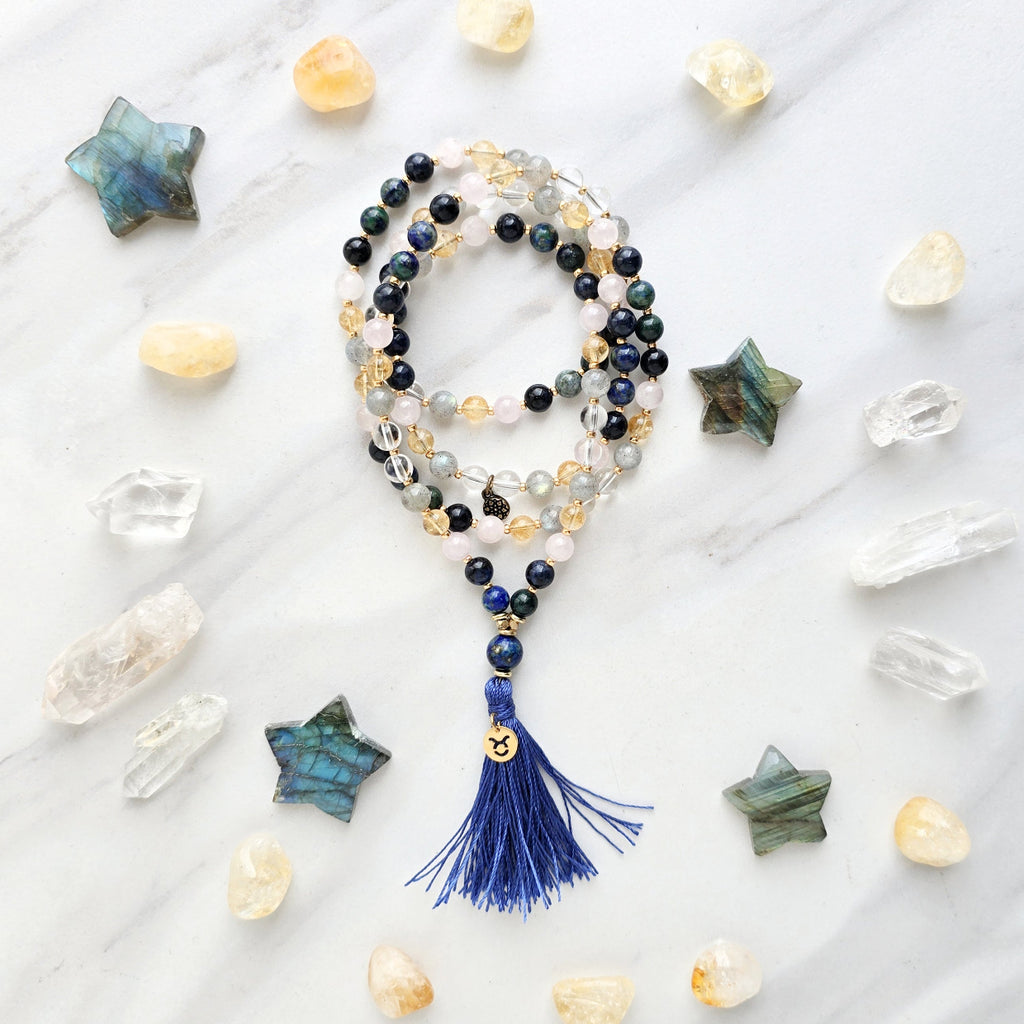 Taurus mala necklace zodiac jewelry
