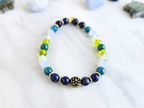 virgo crystal zodiac bracelet sun moon rising earth sign gift