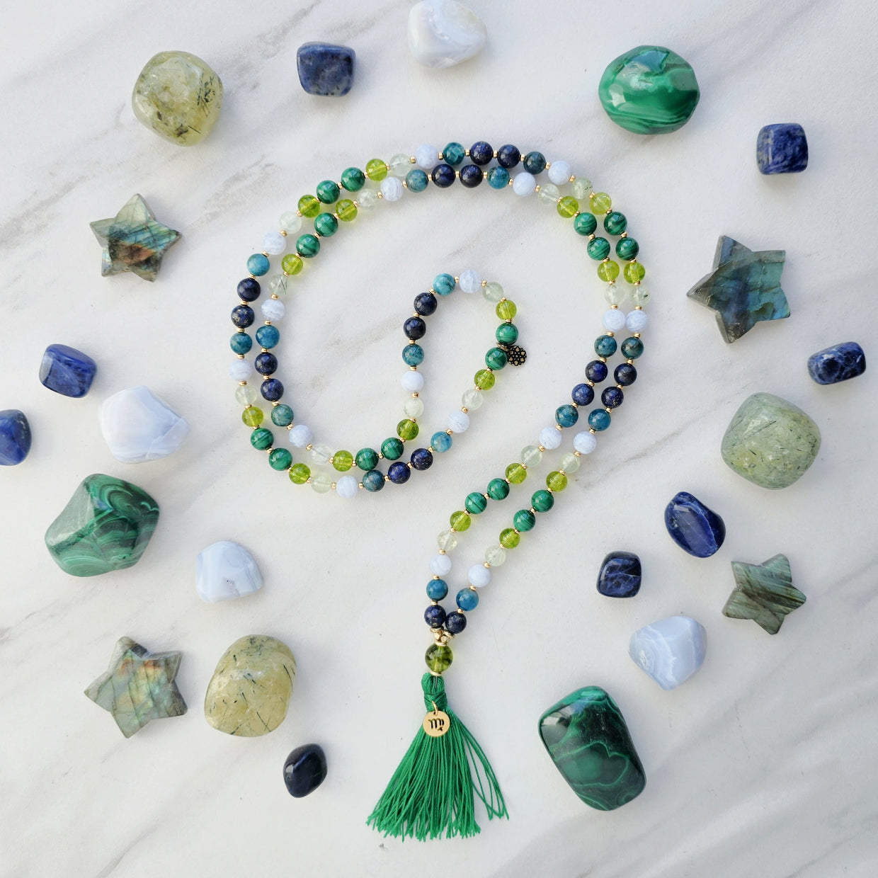 virgo crystal zodiac mala sun moon rising earth sign gift