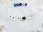 archangel zadkiel purple blue and crystal quartz moxie malas bracelet