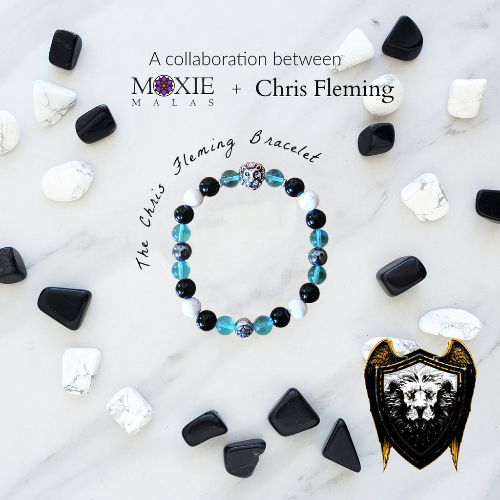 the chris fleming bracelet black white silver cyan