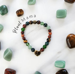 Plant Mama Mother's Day exclusive bracelet browns and greens monstera leaf charm