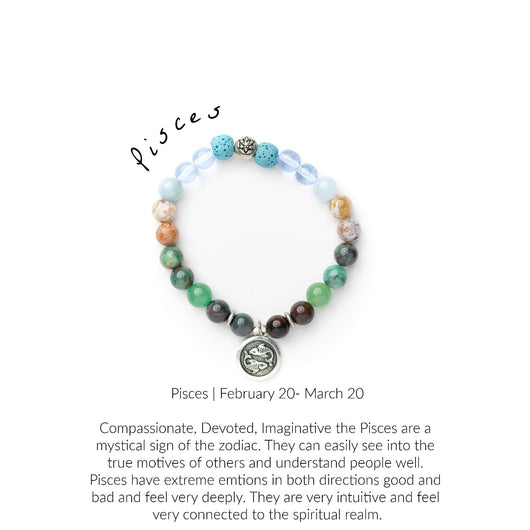 Pisces zodiac bracelet crystal energy