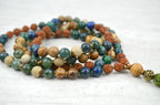 Abundance Men's Intention Mala Moss Agate Azurite Picture Japser