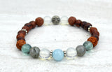 All Is Well Stretch Elastic Bracelet Aquamarine Labradorite Moonstone oil diffuser 8mm