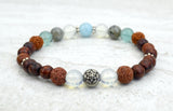 All Is Well Stretch Elastic Bracelet Aquamarine Labradorite Moonstone oil diffuser 8mm