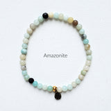 4mm amplifier stretch elastic amazonite bracelet