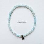 Aquamarine Bracelet 4mm amplifier stretch elastic 