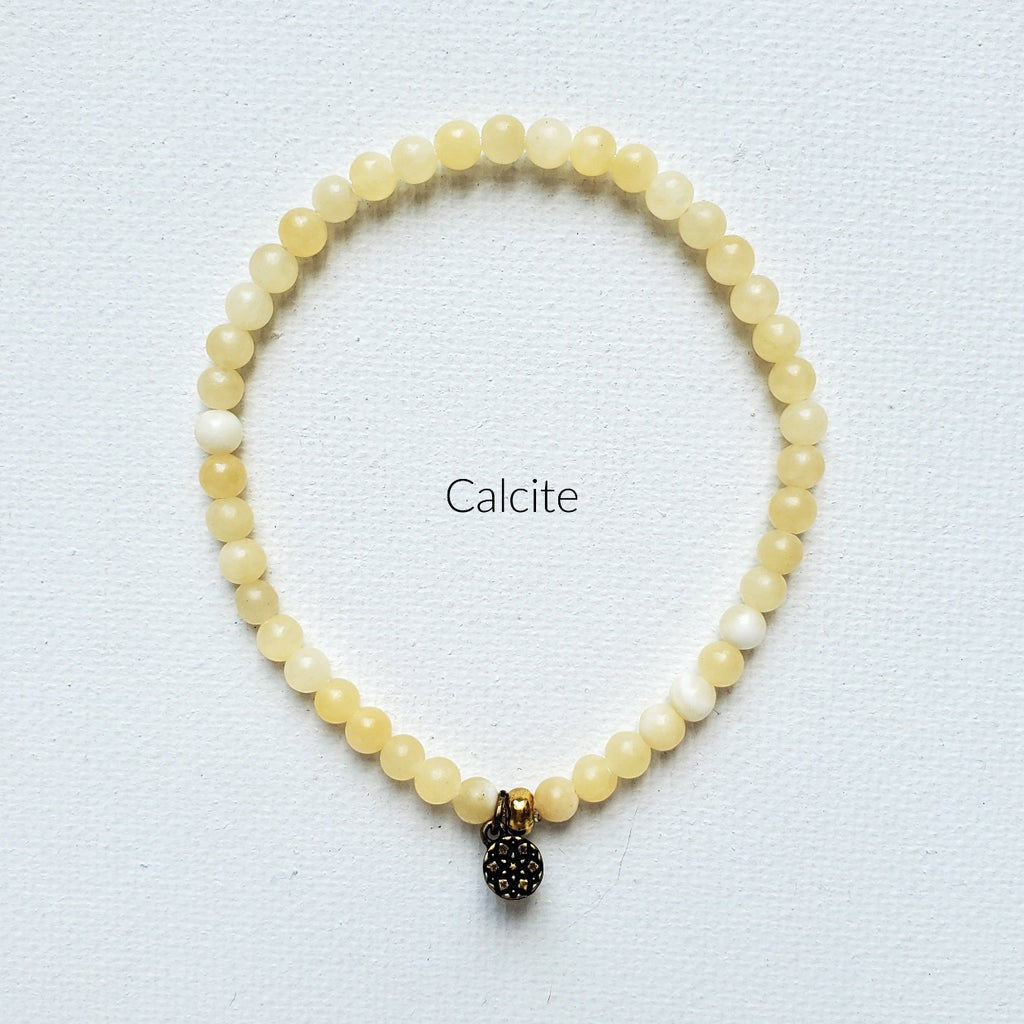 4mm amplifier stretch elastic calcite bracelet
