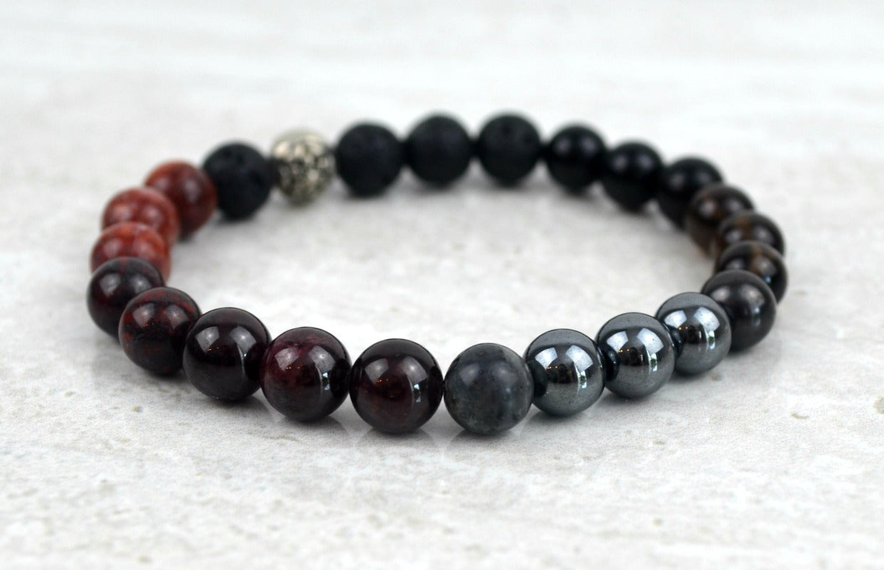 Muladhara Root Chakra 8mm stretch elastic essential oil diffuser bracelet