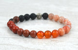 Svadhishthana Sacral Chakra 8mm aromatherapy diffuser stretch elastic Bracelet 