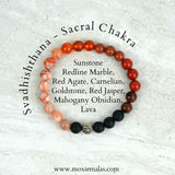 navigating emotions svadhishthana sacral chakra 8mm stretch elastic diffuser bracelet set