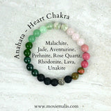 compassionate communication chakra bracelet set anahata heart chakra 8mm stretch elastic diffuser