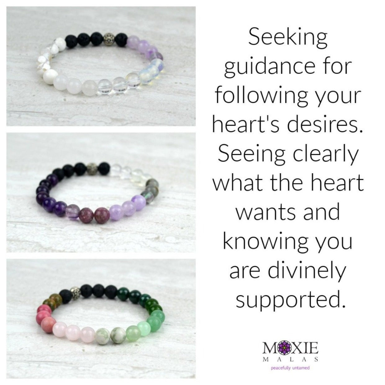 heart guided direction chakra bracelet set anahata heart chakra ajna third eye chakra sahasrara crown 8mm stretch elastic diffuser