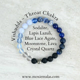 compassionate communication chakra bracelet set vishudda throat chakra 8mm elastic stretch diffuser