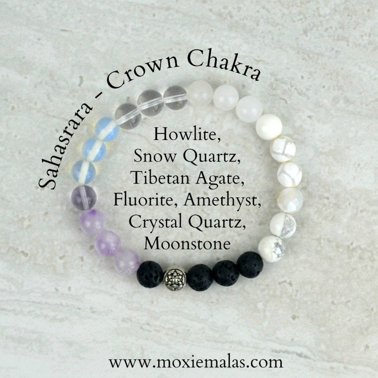 heart guided direction chakra bracelet set sahasrara crown chakra 8mm stretch elastic diffuser
