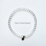 4mm clear quartz amplifier stretch elastic bracelet