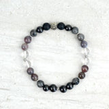 Men's Creating Change Intention Stretch Elastic Bracelet Botswana Agate Shungite 8mm