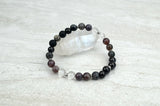 Men's Creating Change Intention Stretch Elastic Bracelet Botswana Agate Shungite 8mm