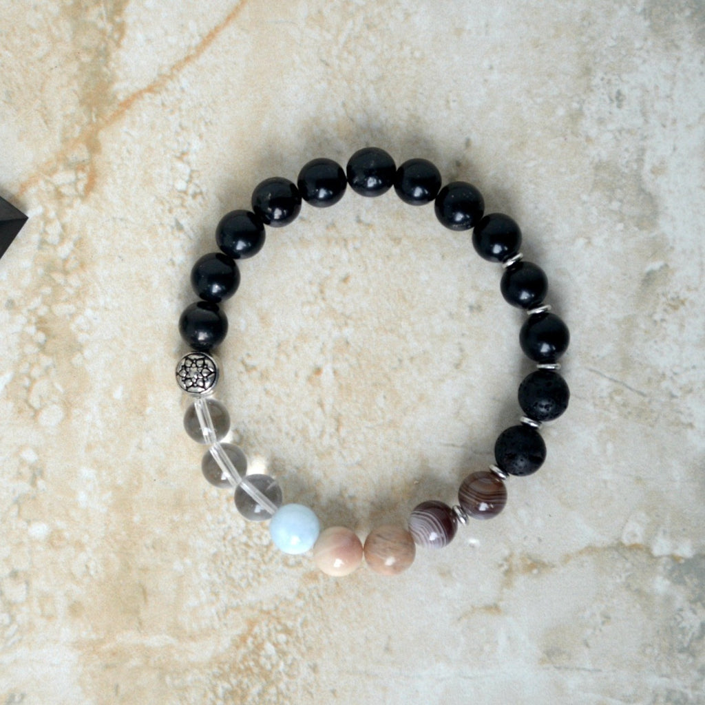 Connection EMF Protection Shungite 8mm elastic stretch essential oil diffuser