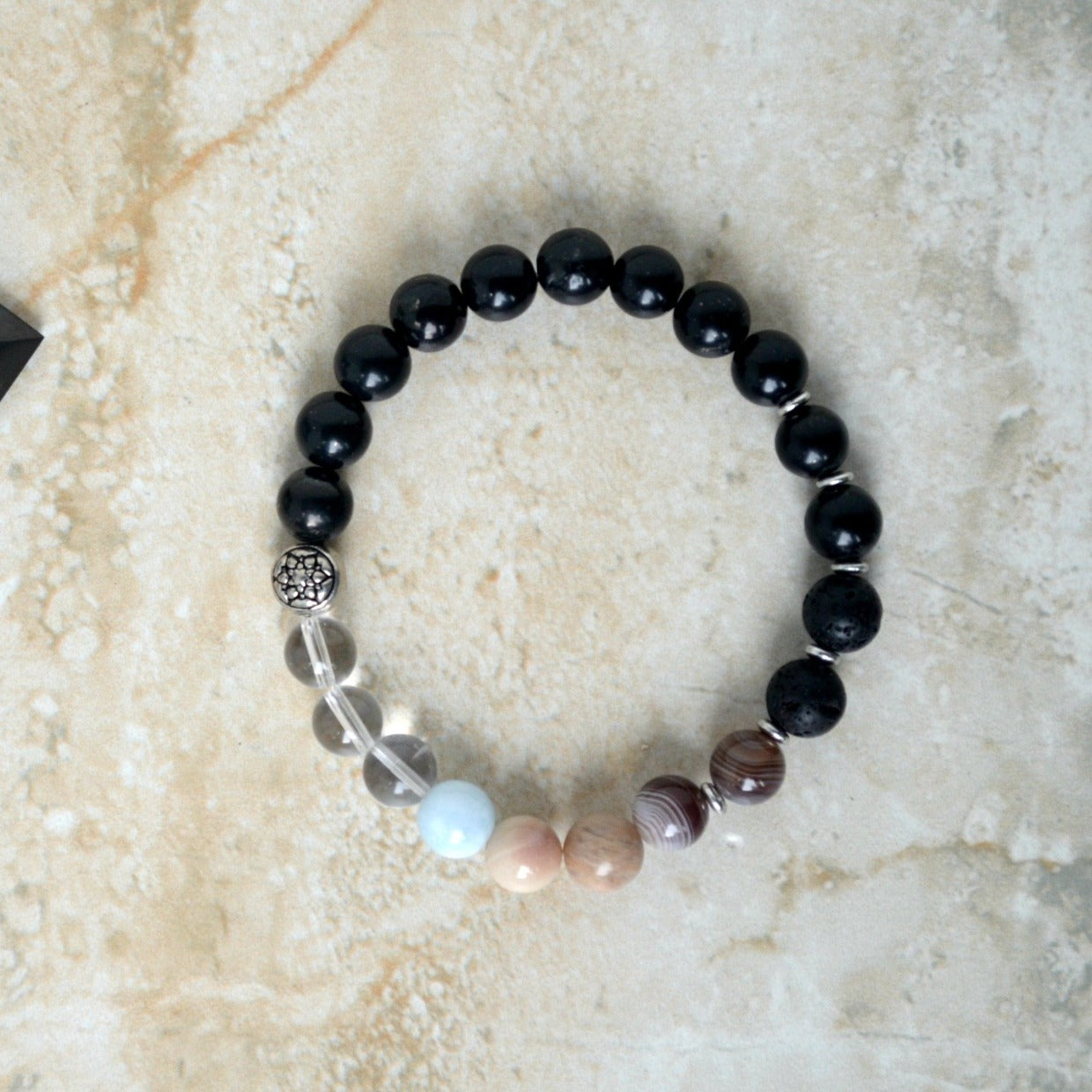 Connection EMF Protection Shungite 8mm elastic stretch essential oil diffuser