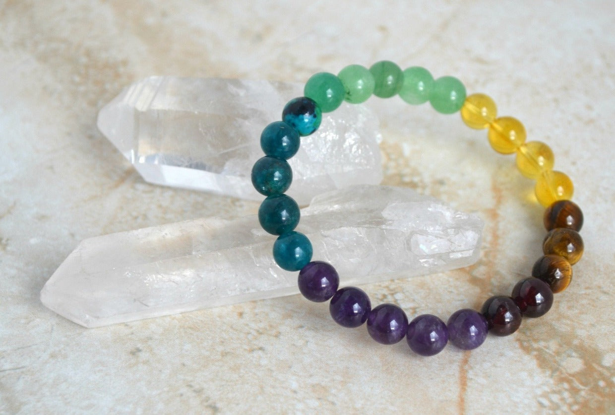 thrive with gratitude oil diffuser 8mm elastic stretch bracelet