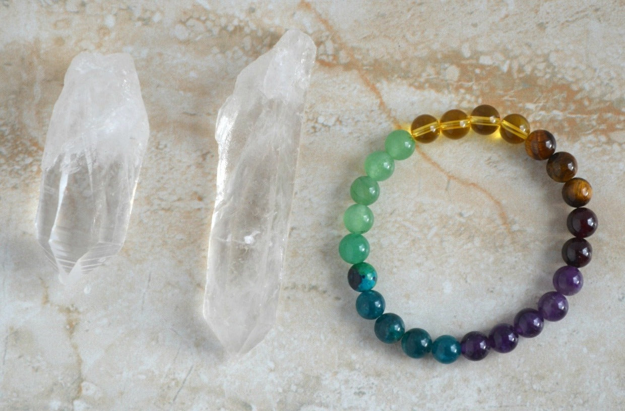 thrive with gratitude oil diffuser 8mm elastic stretch bracelet