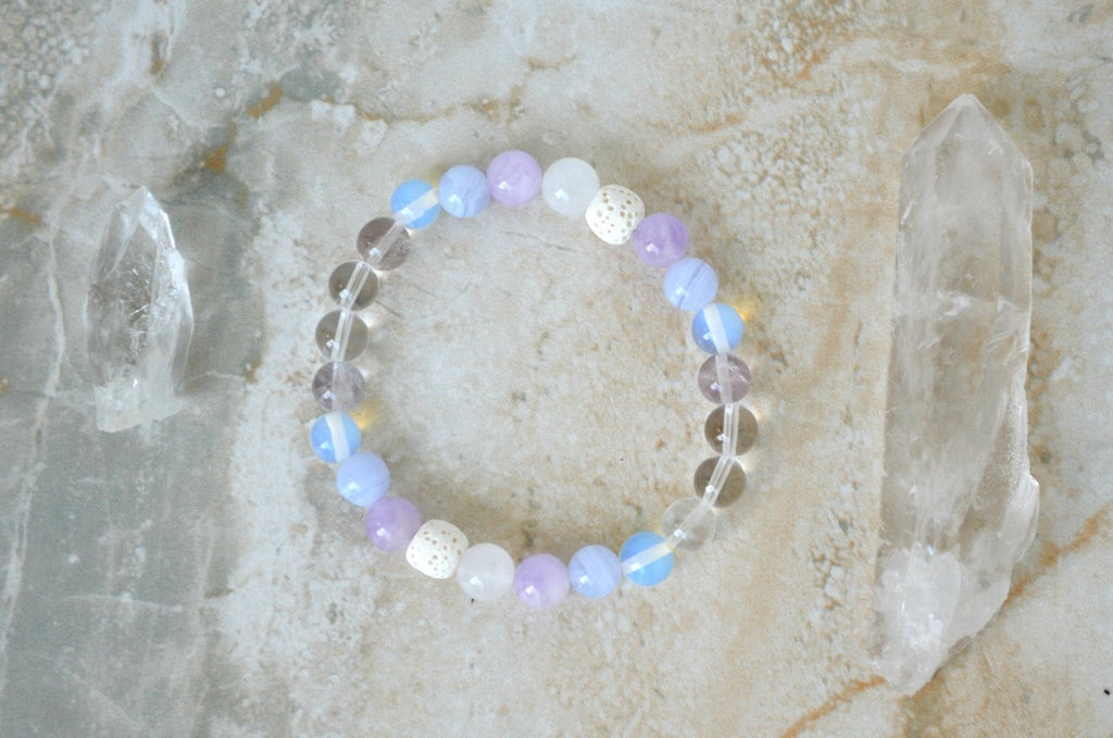 Akasha Deep Breath - Air Bracelet 8mm stretch elastic essential oil diffuser