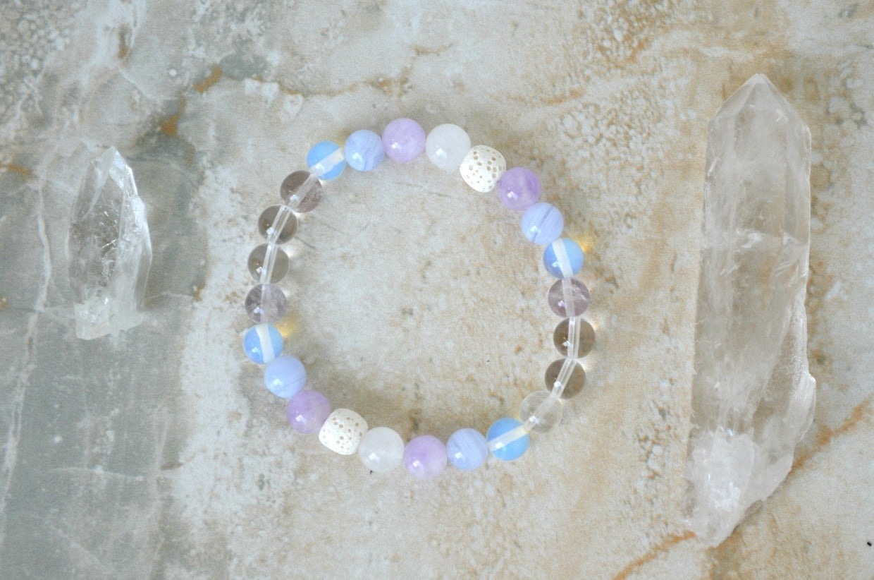 Akasha Deep Breath - Air Bracelet 8mm stretch elastic essential oil diffuser