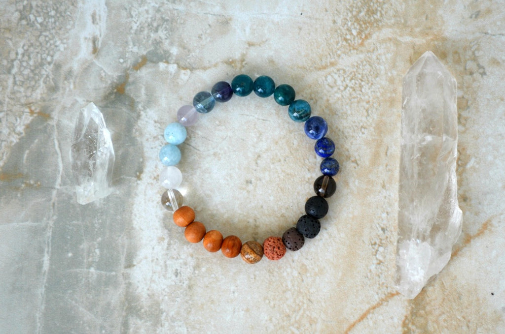 akasha Entire Ocean - Water Bracelet 8mm stretch elastic essential oil diffuser 