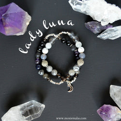 akasha Lady Luna - Moon Diffuser Bracelet 8mm elastic stretch