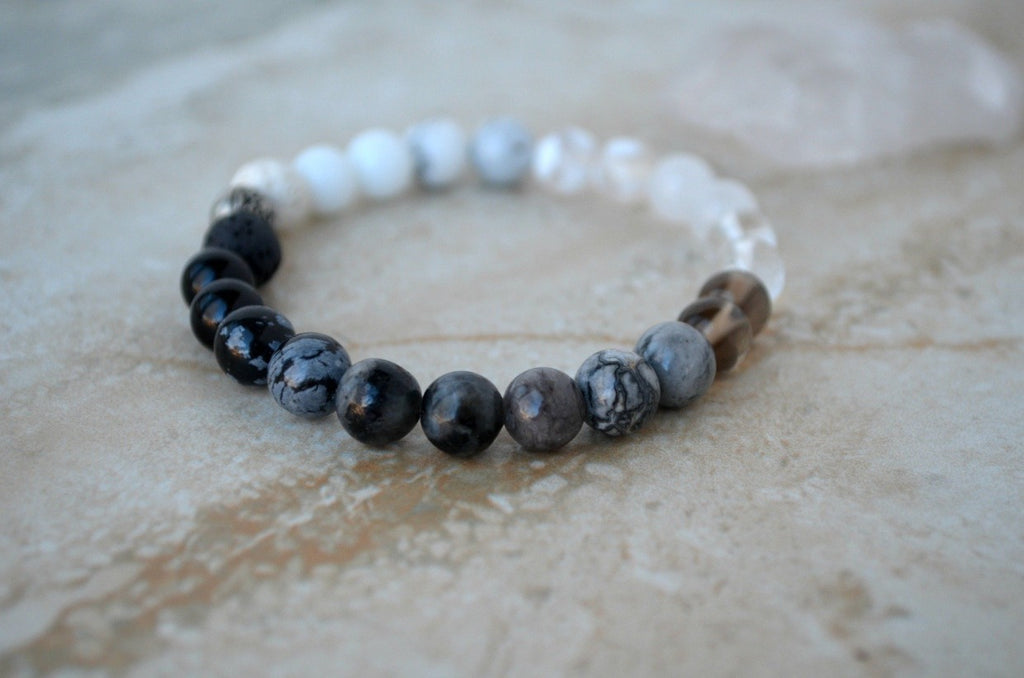 Thrive stillness yin yang balance essential oil diffuser 8mm stretch elastic bracelet