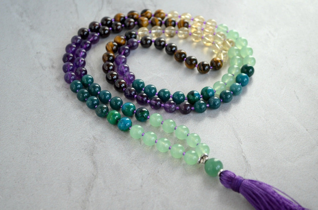 thrive with gratitude mediation mala oil diffuser