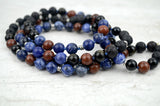 Find Your Voice Men's Intention Mala Sodalite Mahogany Obsidian 