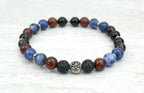 Men's Find Your Voice Intention Stretch Elastic Bracelet Sodalite Mahogany Obisidian 8mm