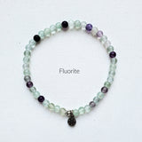 Fluorite Bracelet 4mm stretch elastic amplifier