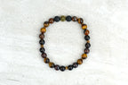 Men's Grit Intention Stretch Elastic Bracelet Tiger Eye Tiger Iron Smoky Quartz 8mm