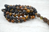 Grit Men's Intention mala Tiger Iron Tiger Eye Smoky Quartz