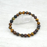 Men's Grit Intention Stretch Elastic Bracelet Tiger Eye Tiger Iron Smoky Quartz 8mm