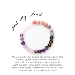 thrive Heal my heart 8mm essential oil diffuser elastic stretch bracelet