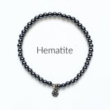 amlifier hematite 4mm stretch elastic bracelet