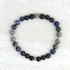 Men's I Am Enough Stretch Elastic Bracelet Smoky Quartz Onyx Labradorite Sodalite Amethyst 8mm