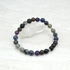 Men's I Am Enough Stretch Elastic Bracelet Smoky Quartz Onyx Labradorite Sodalite Amethyst 8mm