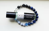 Vishuddah Throat chakra 8mm stretch elastic diffuser bracelet and essential oil rollerball gift set