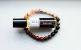 Svadhishthana Sacral chakra 8mm stretch elastic bracelet and essential oil rollerball gift set