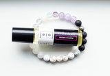 Sahasrara crown chakra 8mm stretch elastic diffuser bracelet and essential oil rollerball  gift set