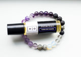 Ajna Third eye chakra 8mm stretch elastic diffuser bracelet and essential oil rollerball gift set