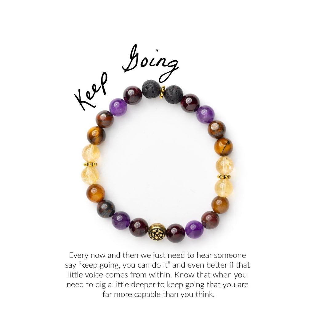 Keep going intention bracelet moxie malas yoga jewelry