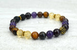 Keep Going Intention Stretch Elastic Bracelet Citrine Garnet Amethyst Tiger Eye Iron 8mm