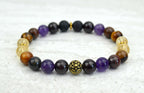Keep Going Intention Stretch Elastic Bracelet Citrine Garnet Amethyst Tiger Eye Iron 8mm